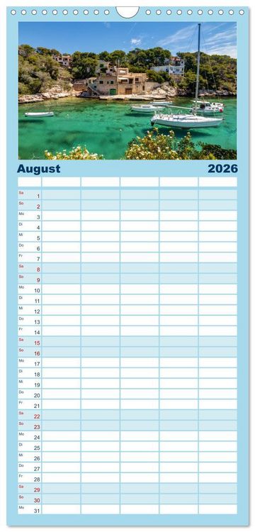 Produktbild: Familienplaner 2026 - Mallorca - Ahoi mit 5 Spalten (Wandkalender, 21 x 45 cm) CALVENDO