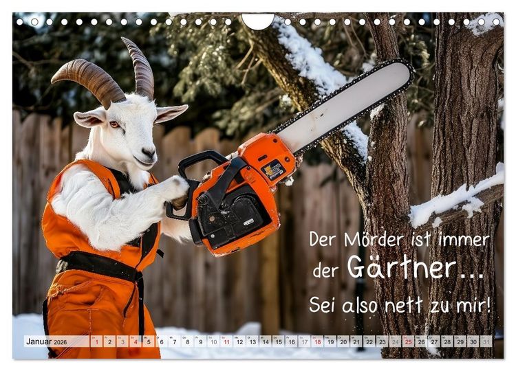 Produktbild: Den Bock zum G&auml;rtner gemacht (Wandkalender 2026 DIN A4 quer), CALVENDO Monatskalender