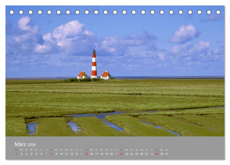Produktbild: Blick auf die Nord-und Ostsee (Tischkalender 2026 DIN A5 quer), CALVENDO Monatskalender