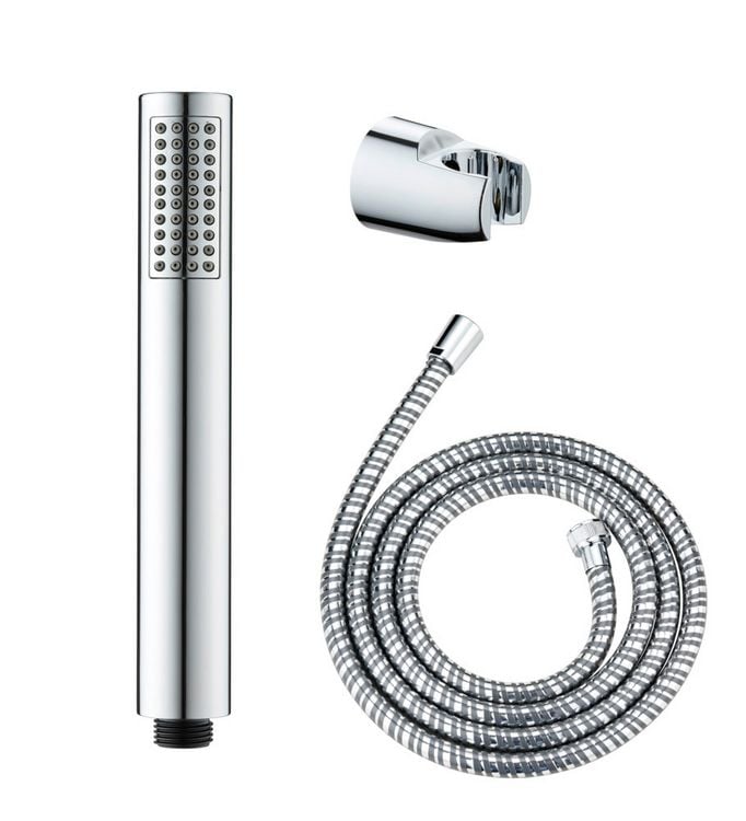 Produktbild: Mod. Basic Line Duschkopf Set Wanne, 3-teilig, klassische Stab-Handbrause