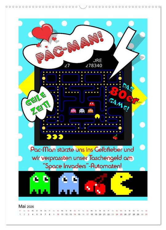 Produktbild: Die coolen 80er. Sch&ouml;n war die Zeit! (hochwertiger Premium Wandkalender 2026 DIN A2 hoch), Kunstdruck in Hochglanz
