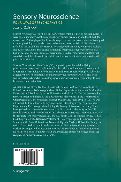 Produktbild: Sensory Neuroscience: Four Laws of Psychophysics