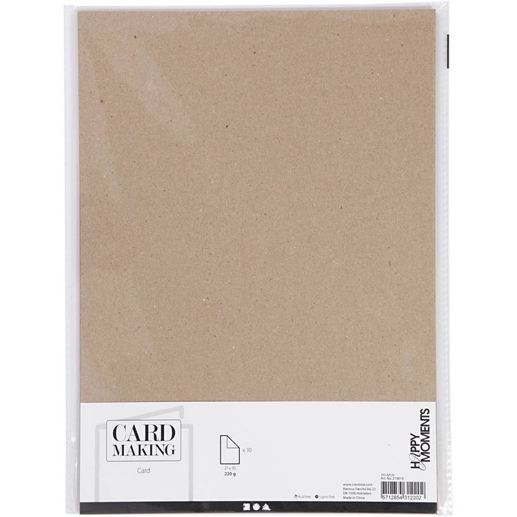 Produktbild: Creativ Company Karton, A4, Blatt 210x297 mm, 220 g, Natur, 10 Stk