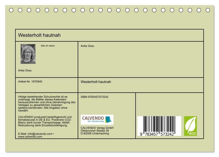 Produktbild: Westerholt hautnah (Tischkalender 2026 DIN A5 quer), CALVENDO Monatskalender
