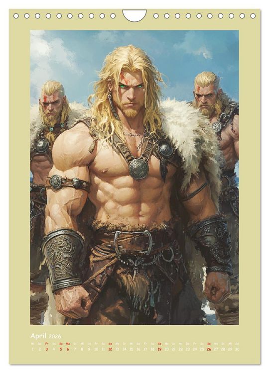 Produktbild: Wikinger Comics. Nordische Fantasy-Helden (Wandkalender 2026 DIN A4 hoch), CALVENDO Monatskalender