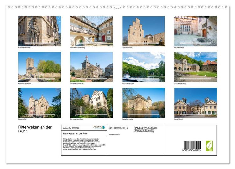 Produktbild: Ritterwelten an der Ruhr (Wandkalender 2027 DIN A2 quer), CALVENDO Monatskalender