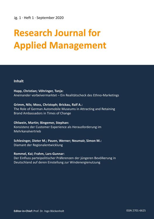 Produktbild: Research Journal for Applied Management - Jg. 1, Heft 1