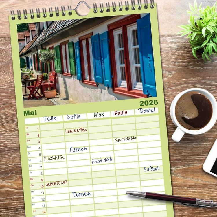 Produktbild: Familienplaner 2026 - B&uuml;hne frei f&uuml;r Ulm an der Donau mit 5 Spalten (Wandkalender, 21 x 45 cm) CALVENDO