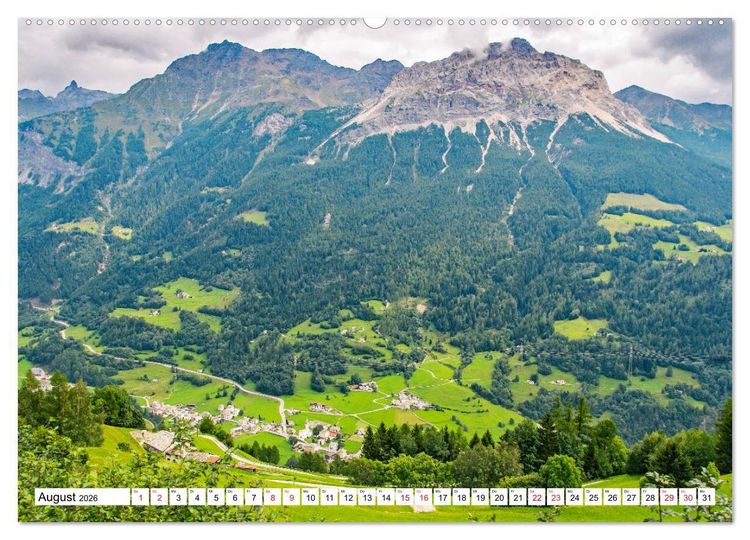 Produktbild: Rh&auml;tische Bahn - Fahrt durch die B&uuml;ndner Alpen (Wandkalender 2026 DIN A2 quer), CALVENDO Monatskalender