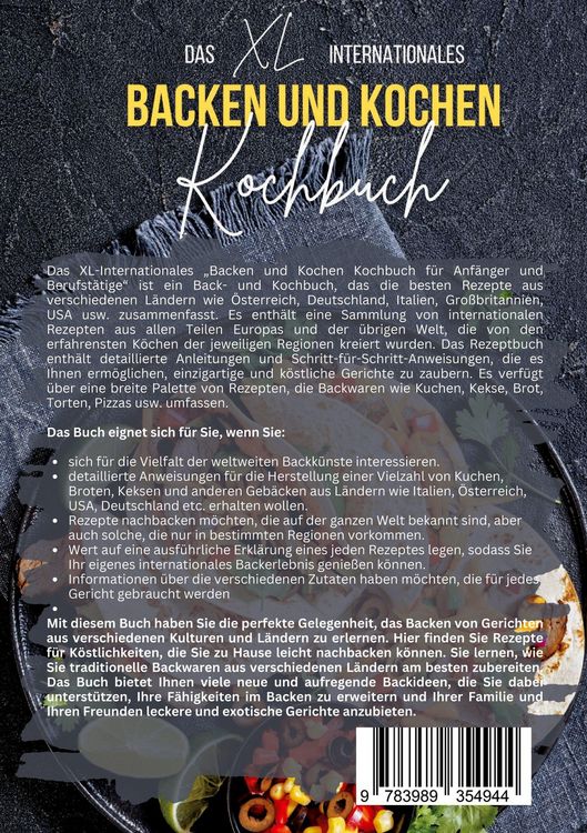 Produktbild: Das XL Internationales Backen und Kochen Kochbuch f&uuml;r Anf&auml;nger und Berufst&auml;tige