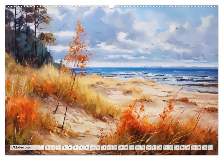 Produktbild: Ostsee-Gefl&uuml;ster - Entspannung am Meer (hochwertiger Premium Wandkalender 2026 DIN A2 quer), Kunstdruck in Hochglanz