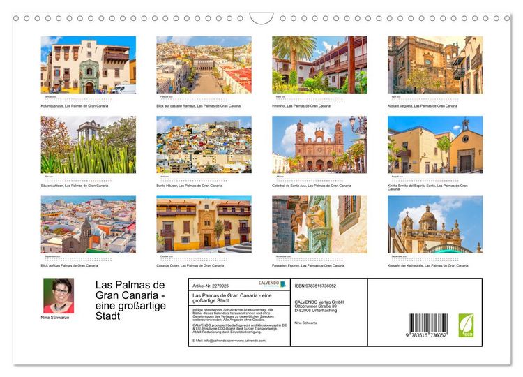 Produktbild: Las Palmas de Gran Canaria - eine gro&szlig;artige Stadt (Wandkalender 2026 DIN A3 quer), CALVENDO Monatskalender