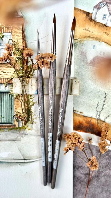 Produktbild: da Vinci Aquarellpinsel 3er Set: Secret Places Watercolor, Frau Bommel