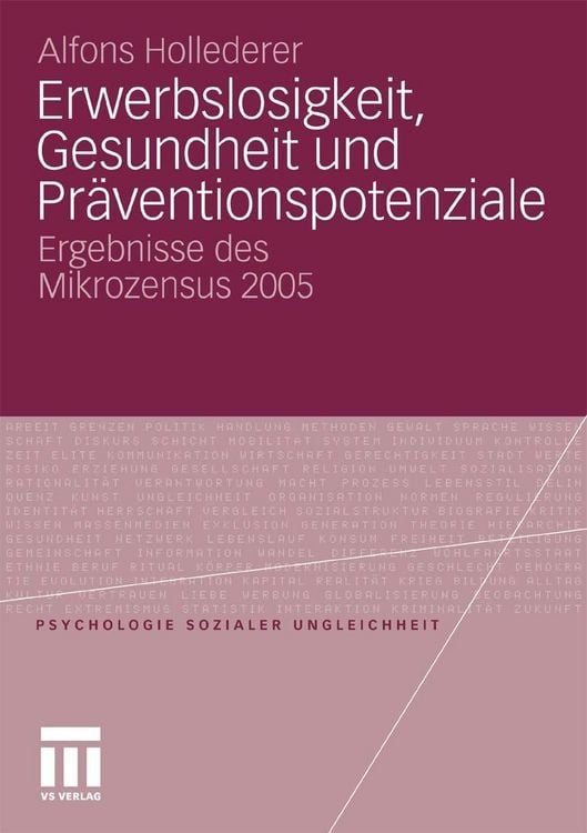 Produktbild: Erwerbslosigkeit, Gesundheit und Pr&auml;ventionspotenziale