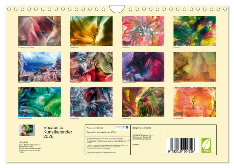 Produktbild: Encaustic Kunstkalender 2026 (Wandkalender 2026 DIN A4 quer), CALVENDO Monatskalender