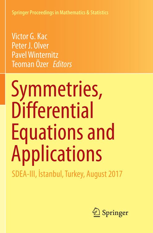 Produktbild: Symmetries, Differential Equations and Applications
