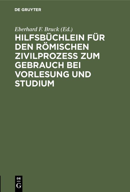 Produktbild: Hilfsb&uuml;chlein f&uuml;r den r&ouml;mischen Zivilprozess zum Gebrauch bei Vorlesung und Studium