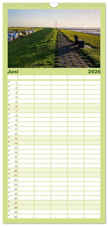 Produktbild: Familienplaner 2026 - Neuharlingersiel - Ostfrieslands sch&ouml;nstes Hafenst&auml;dtchen mit 5 Spalten (Wandkalender, 21 x 45 cm) CALVENDO