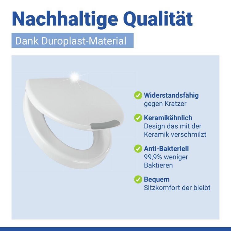 Produktbild: WC Sitz Mod. Secura Comfort, mit 5 cm Sitzerh&ouml;hung, belastbar bis 200 kg