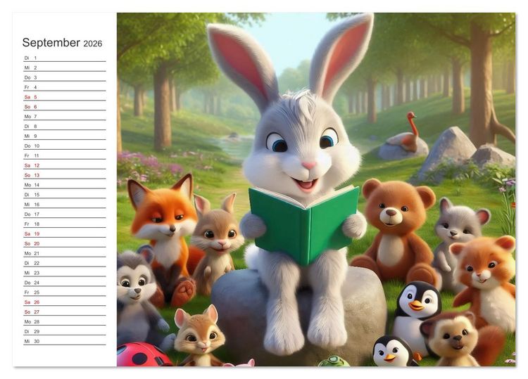 Produktbild: Knuddel und Kuschel (Tischkalender 2026 DIN A5 quer), CALVENDO Monatskalender