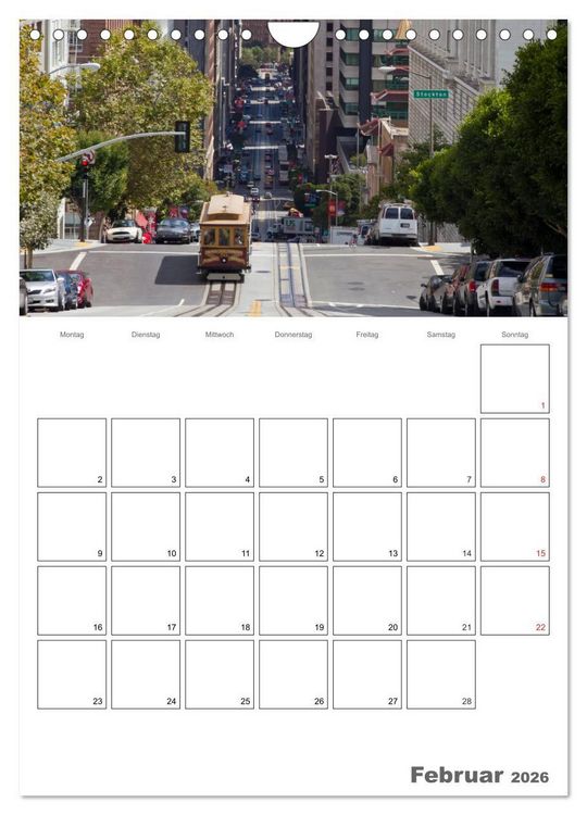 Produktbild: SAN FRANCISCO Terminplaner (Wandkalender 2026 DIN A4 hoch), CALVENDO Monatskalender