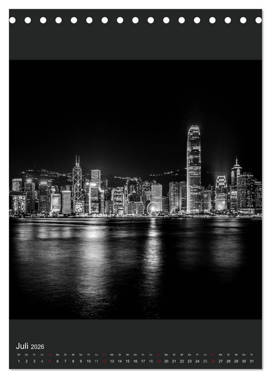 Produktbild: Hongkong schwarzwei&szlig; (Tischkalender 2026 DIN A5 hoch), CALVENDO Monatskalender
