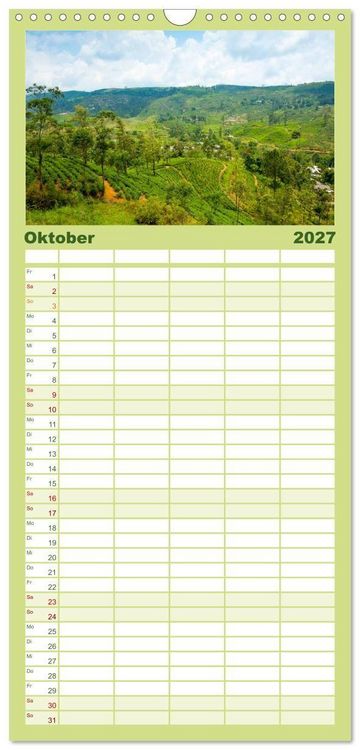 Produktbild: Familienplaner 2027 - Sri Lanka mit 5 Spalten (Wandkalender, 21 x 45 cm) CALVENDO