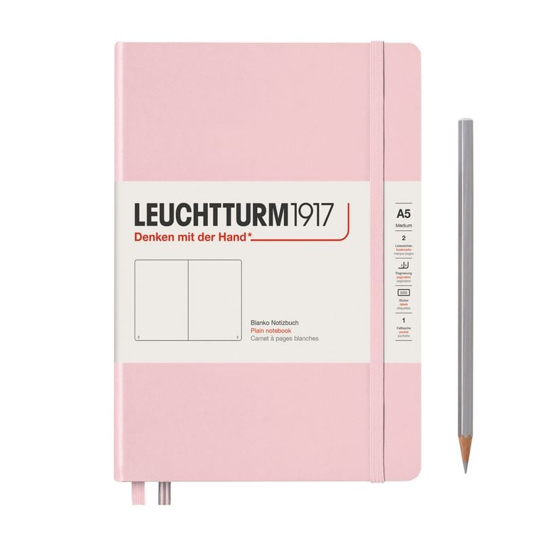 Produktbild: LEUCHTTURM1917 Notizbuch Medium (A5), Hardcover, 251 nummerierte Seiten, Puder, Blanko