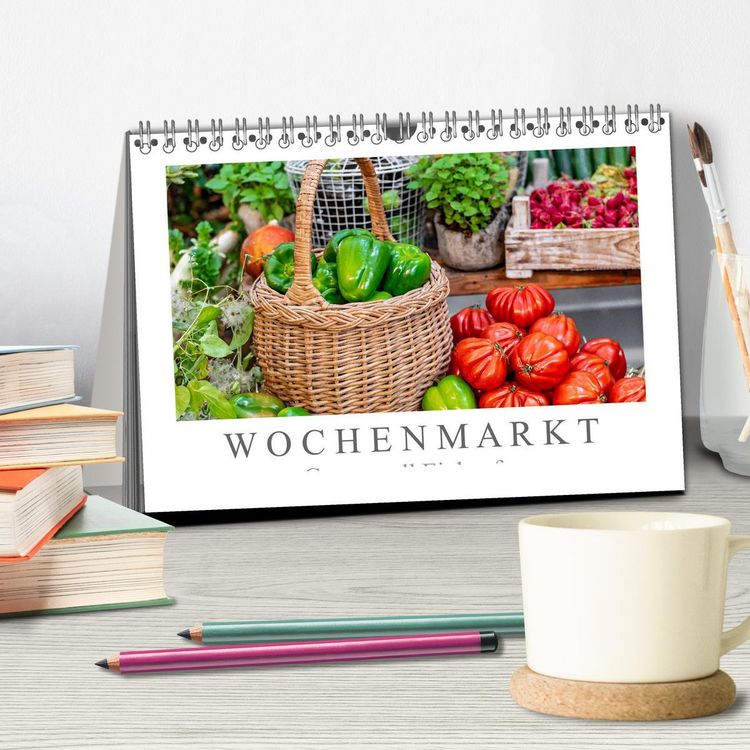 Produktbild: Wochenmarkt - Genussvoll Einkaufen (Tischkalender 2026 DIN A5 quer), CALVENDO Monatskalender