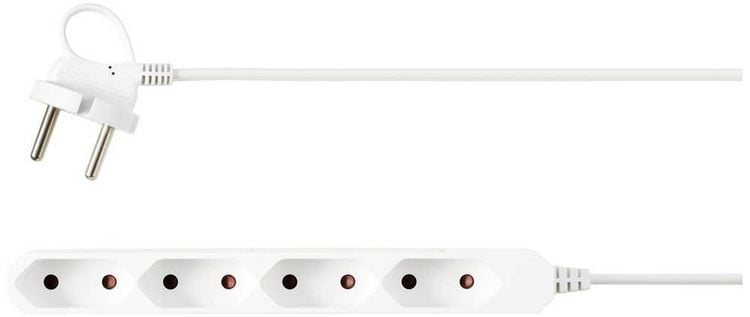 Produktbild: Sygonix SY-5806878 Steckdosenleiste 4fach Wei&szlig; Eurostecker 1St.