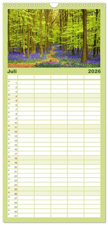 Produktbild: Familienplaner 2026 - Eine Reise durch die W&auml;lder dieser Welt mit 5 Spalten (Wandkalender, 21 x 45 cm) CALVENDO