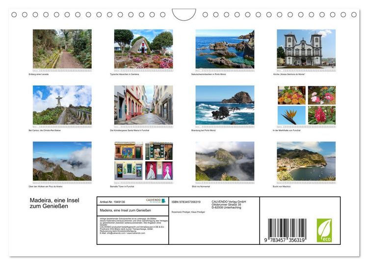 Produktbild: Madeira, eine Insel zum Genie&szlig;en (Wandkalender 2026 DIN A4 quer), CALVENDO Monatskalender