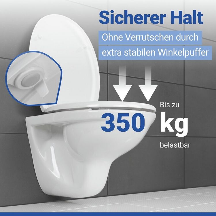 Produktbild: WC Sitz Mod. Rieti Wei&szlig;, stabiler Toilettensitz mit Absenkautomatik