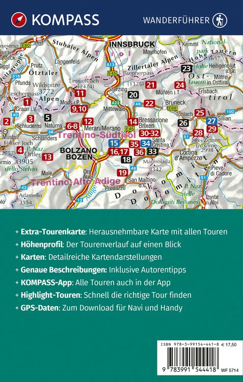 Produktbild: KOMPASS Wanderf&uuml;hrer S&uuml;dtiroler H&uuml;ttenwanderungen, 36 Touren mit Extra-Tourenkarte