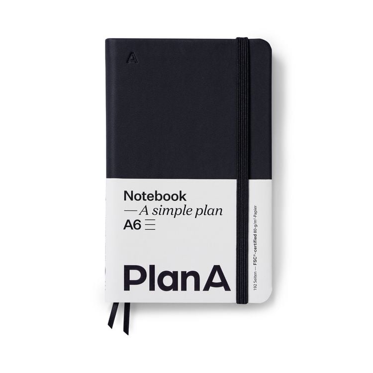Produktbild: Notizbuch A6 Hardcover Liniert Midnight Black