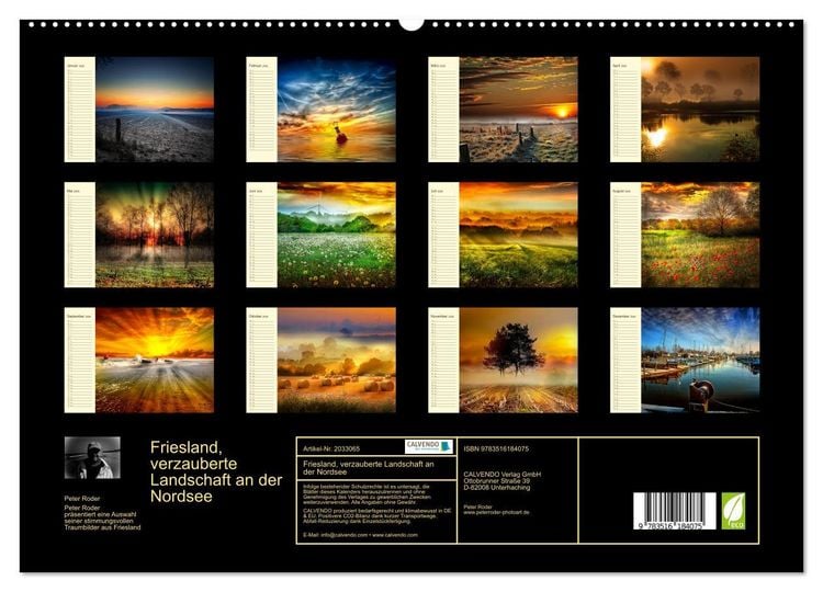 Produktbild: Friesland, verzauberte Landschaft an der Nordsee (hochwertiger Premium Wandkalender 2026 DIN A2 quer), Kunstdruck in Hochglanz