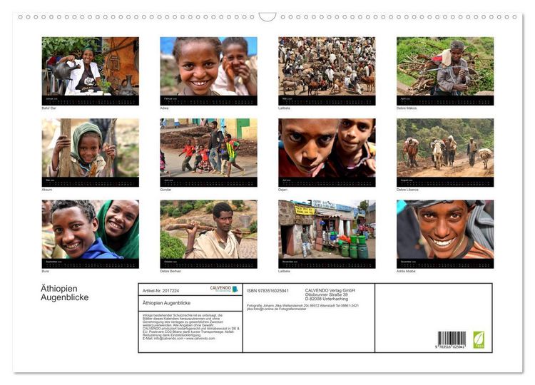 Produktbild: &Auml;thiopien Augenblicke (Wandkalender 2026 DIN A2 quer), CALVENDO Monatskalender