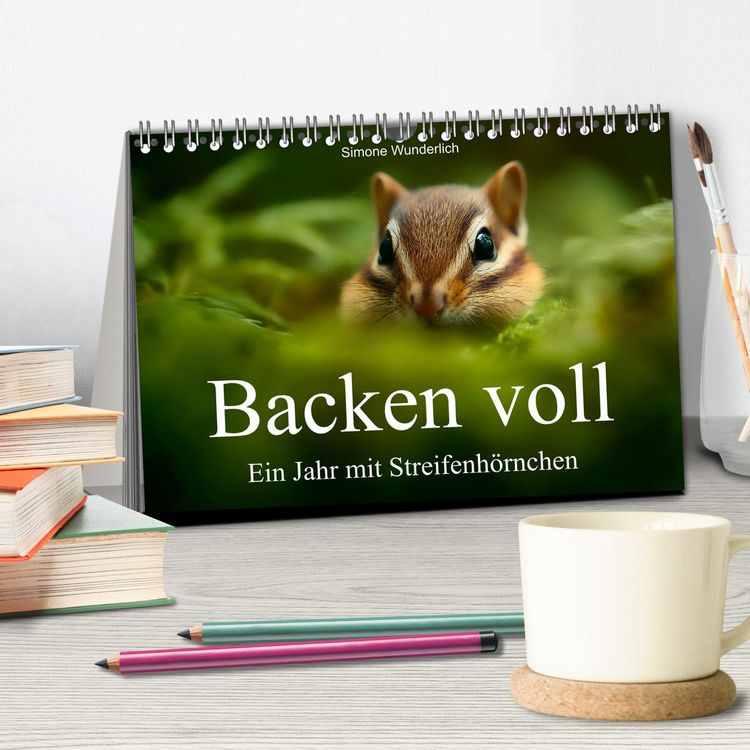 Produktbild: Backen voll - Ein Jahr mit Streifenh&ouml;rnchen (Tischkalender 2026 DIN A5 quer), CALVENDO Monatskalender