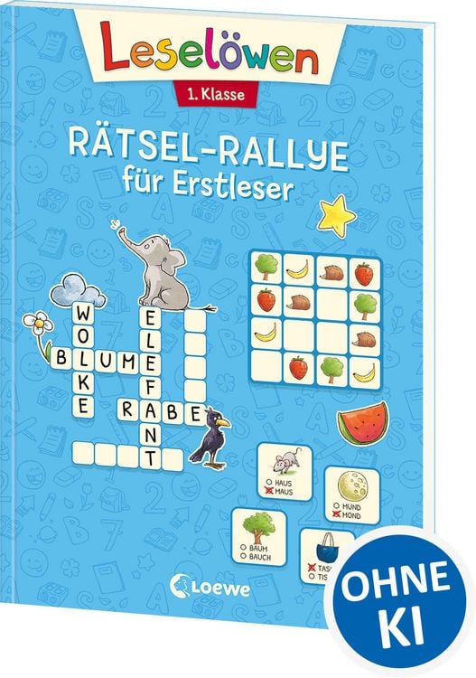 Produktbild: Lesel&ouml;wen R&auml;tsel-Rallye f&uuml;r Erstleser - 1. Klasse (Hellblau)