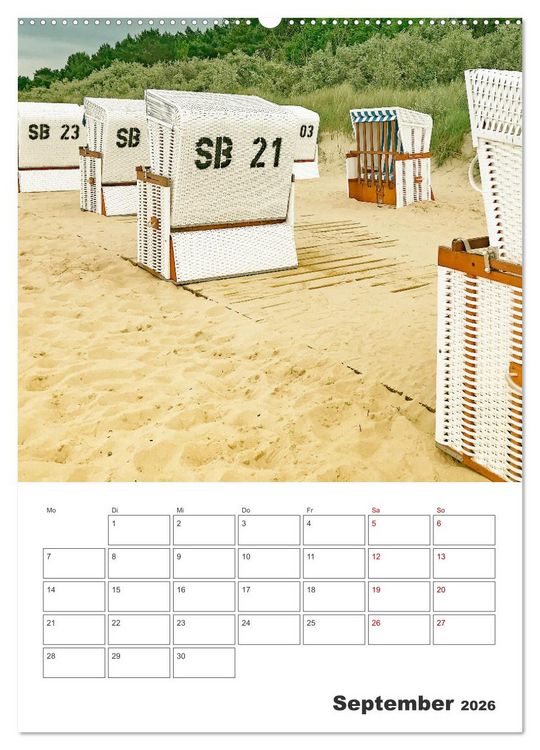Produktbild: Usedom - Terminplaner (hochwertiger Premium Wandkalender 2026 DIN A2 hoch), Kunstdruck in Hochglanz