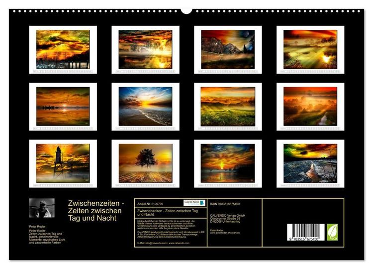 Produktbild: Zwischenzeiten - Zeiten zwischen Tag und Nacht (hochwertiger Premium Wandkalender 2026 DIN A2 quer), Kunstdruck in Hochglanz