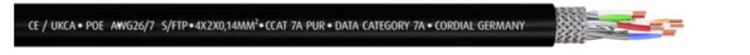 Produktbild: Cordial 15580 RJ45 Patchkabel CAT 7a S/FTP 5.00m Schwarz PUR-Mantel 1St.