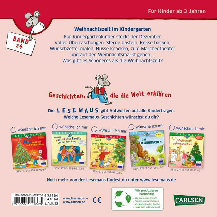 Produktbild: LESEMAUS 24: Weihnachtszeit im Kindergarten