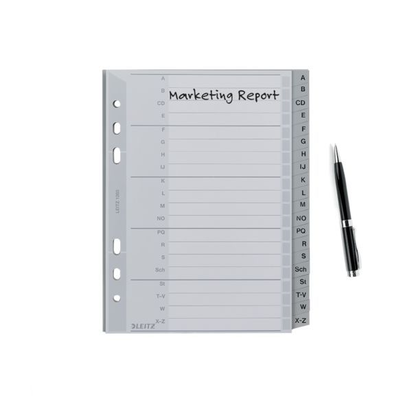 Produktbild: LEITZ Plastikregister A-Z grau DIN A5