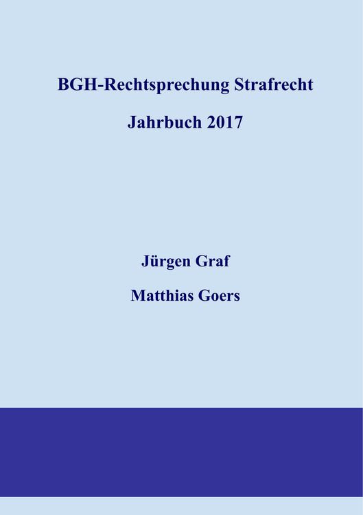Produktbild: BGH-Rechtsprechung Strafrecht - Jahrbuch 2017