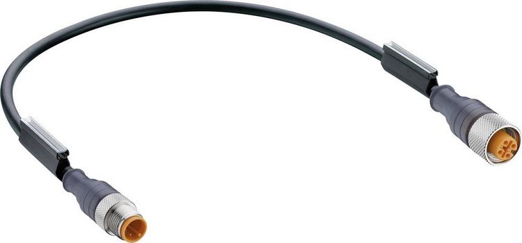 Produktbild: Belden 11821-1 Sensor-/Aktor-Steckverbinder, konfektioniert M12 Stecker, gerade, Buchse, gerade 30.00 cm Polzahl Sensoren: 4 1 St.