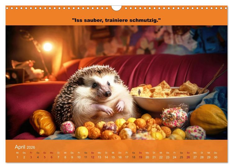 Produktbild: Der tierisch lustige Abnehmkalender (Wandkalender 2026 DIN A3 quer), CALVENDO Monatskalender