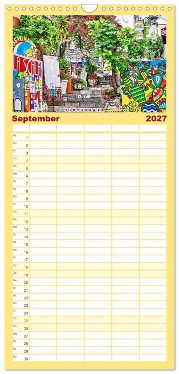 Produktbild: Familienplaner 2027 - Taormina - Juwel Siziliens mit antikem Charme mit 5 Spalten (Wandkalender, 21 x 45 cm) CALVENDO