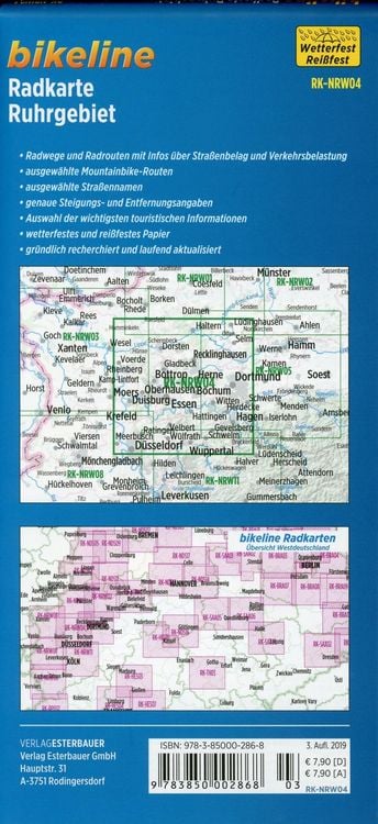 Produktbild: Bikeline Radkarte Deutschland Ruhrgebiet 1 : 75 000 (RK-NRW04)