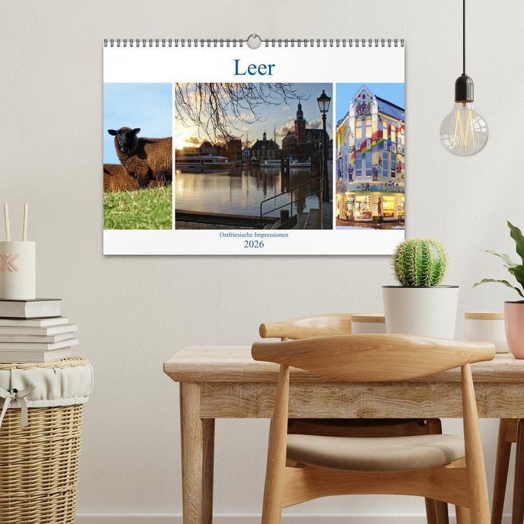 Produktbild: Leer - Ostfriesische Impressionen 2026 (Wandkalender 2026 DIN A3 quer), CALVENDO Monatskalender